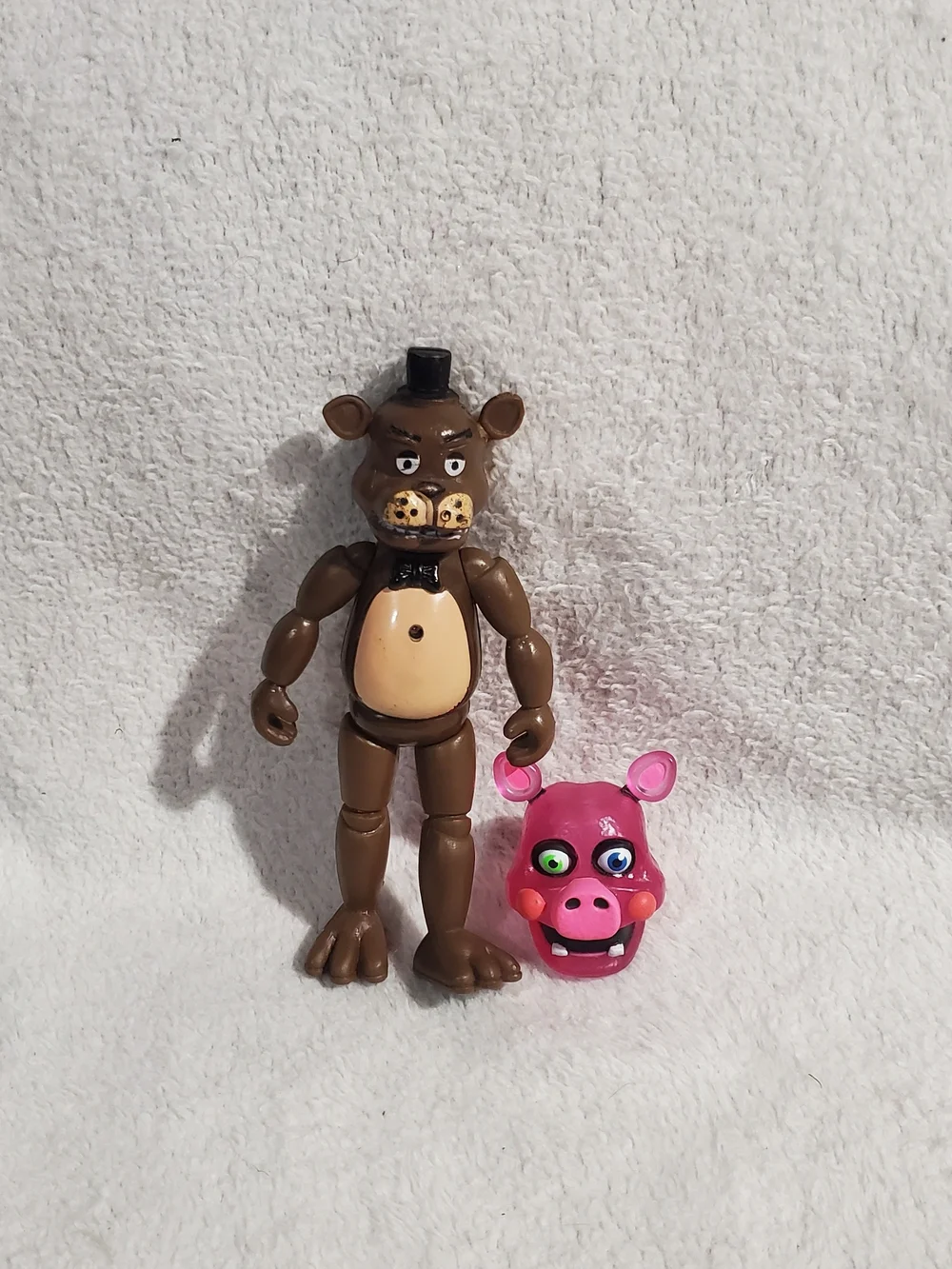 Brown Bear Action Figure with Removable Pink Pig Head - Kids Playset